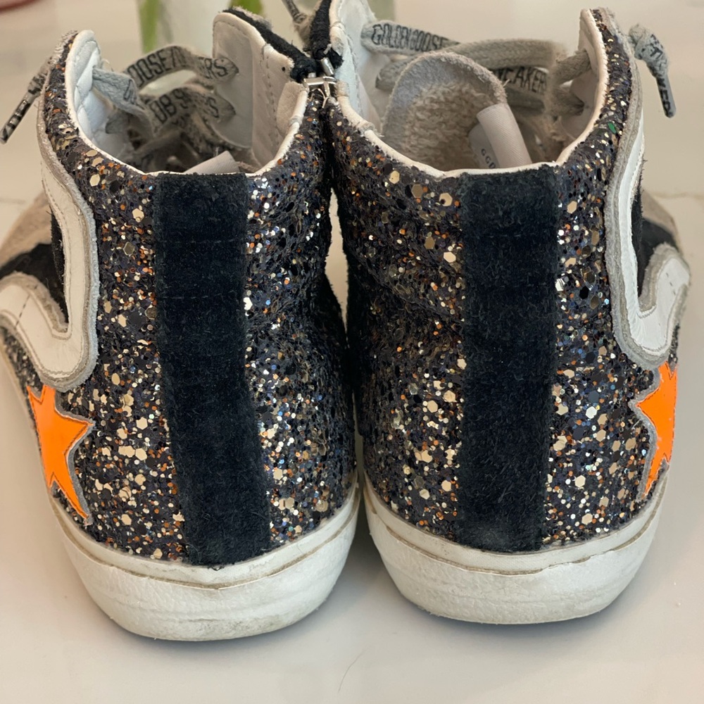Golden Goose Slides size 37 great condition Glitter orange star grey suede - Picture 3 of 16